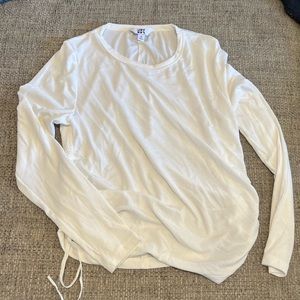 Joylab ribbed ruched sides white new